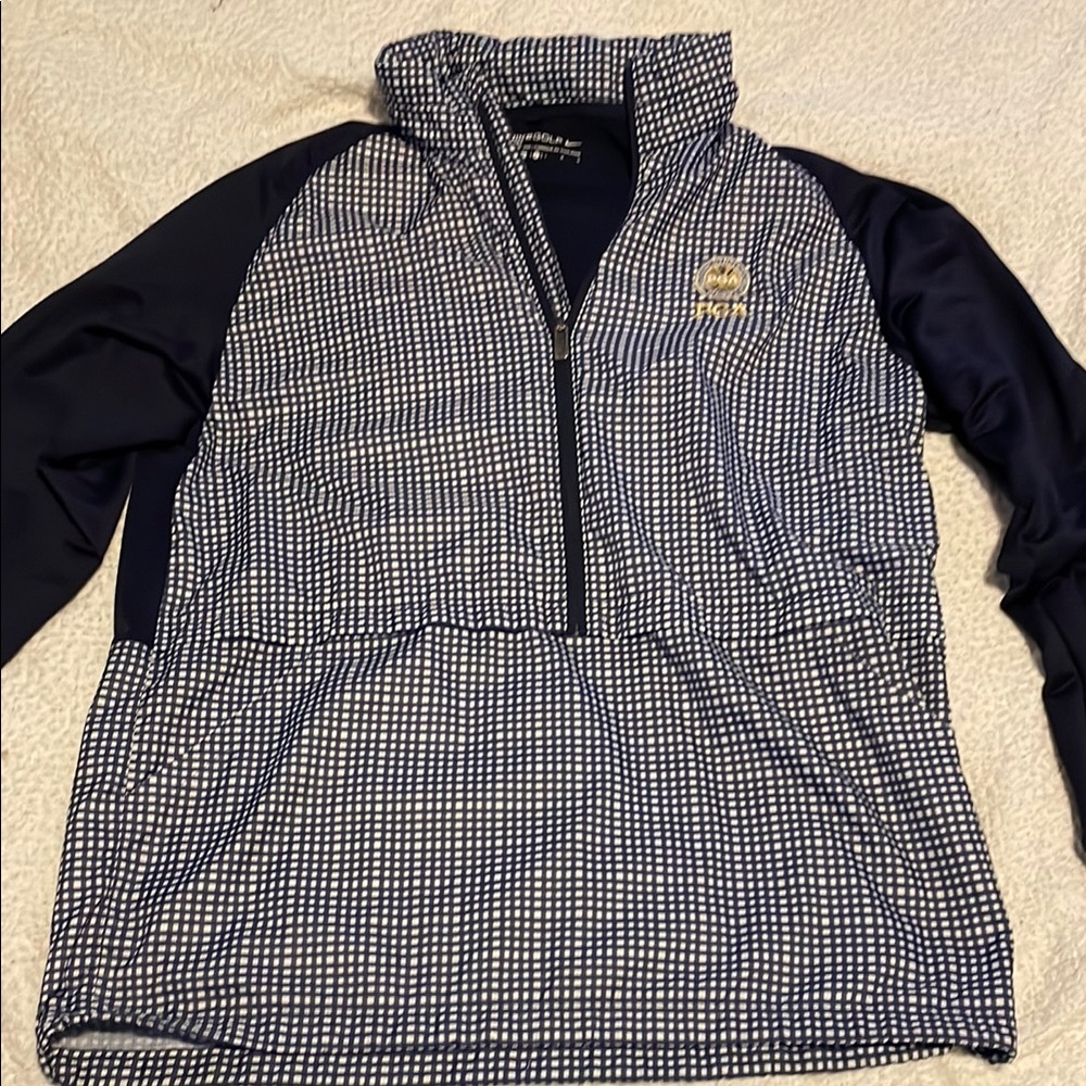 Nike Golf Navy and White Quarter-Zip Pullover